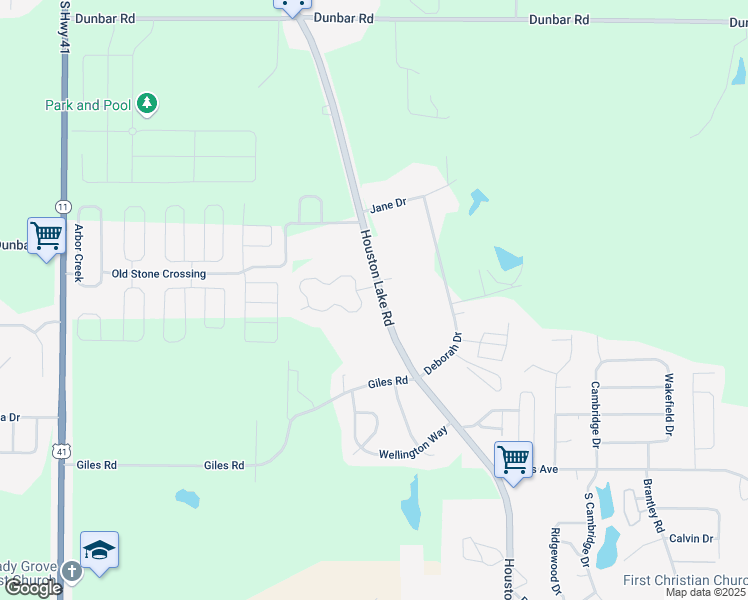 map of restaurants, bars, coffee shops, grocery stores, and more near 1013 North Houston Lake Boulevard in Warner Robins