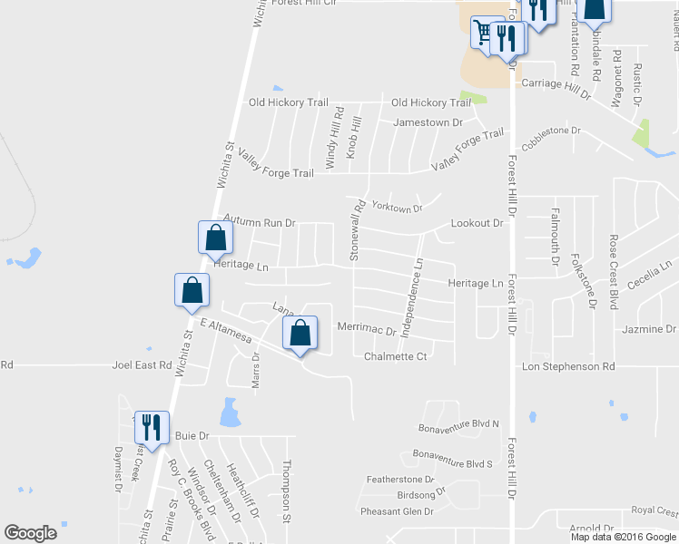 map of restaurants, bars, coffee shops, grocery stores, and more near 3152 Heritage Ln in Forest Hill