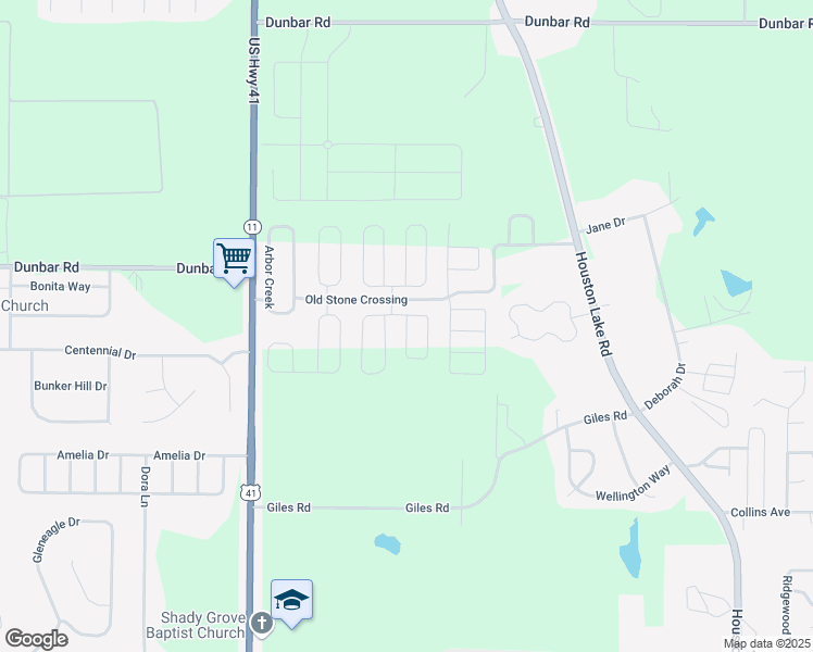 map of restaurants, bars, coffee shops, grocery stores, and more near Old Stone Crossing in Byron