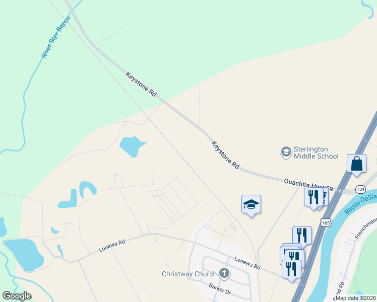 map of restaurants, bars, coffee shops, grocery stores, and more near 477 Keystone Rd in Monroe