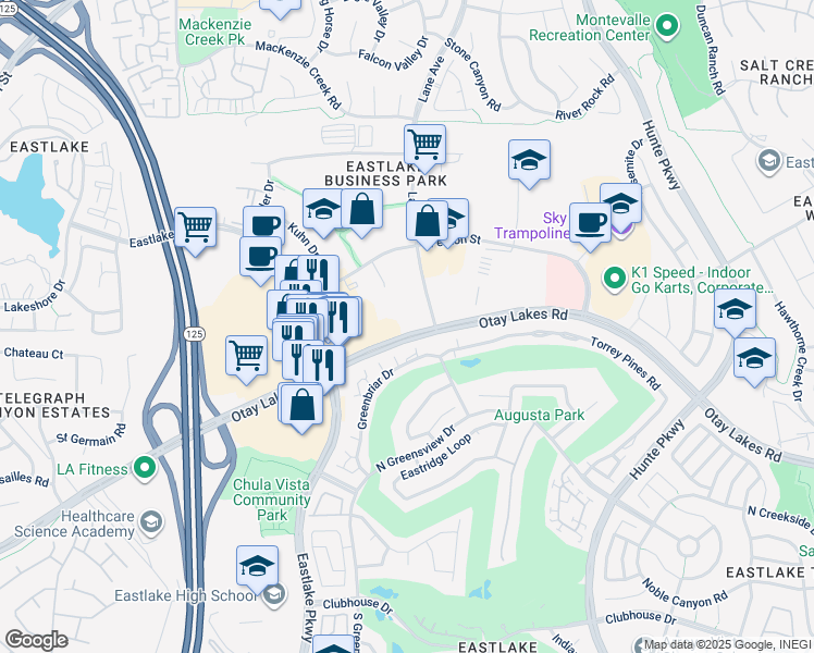 map of restaurants, bars, coffee shops, grocery stores, and more near 2355 Otay Lakes Rd in Chula Vista