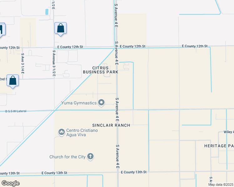 map of restaurants, bars, coffee shops, grocery stores, and more near South Avenue 4 East in Yuma