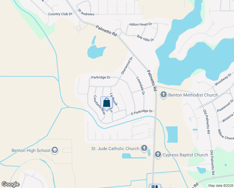 map of restaurants, bars, coffee shops, grocery stores, and more near 127 Sherwood Drive in Benton