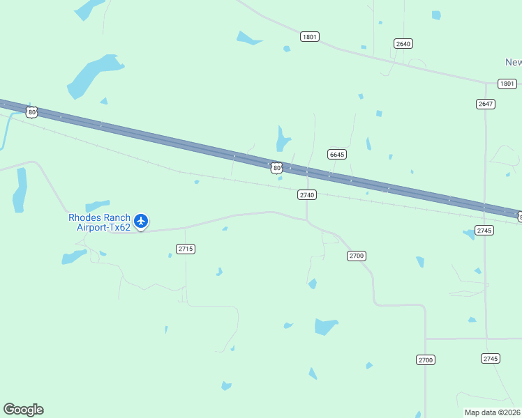 map of restaurants, bars, coffee shops, grocery stores, and more near 1543 County Road 2700 in Mineola