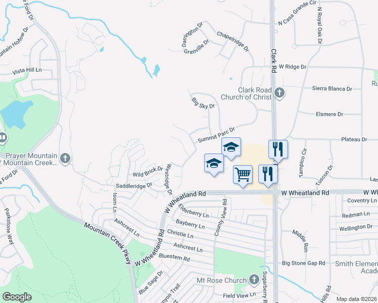 map of restaurants, bars, coffee shops, grocery stores, and more near 8770 Cedar Thicket Drive in Dallas