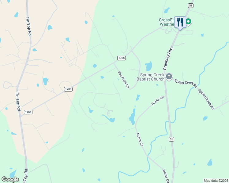 map of restaurants, bars, coffee shops, grocery stores, and more near 100 Mariah Drive in Weatherford