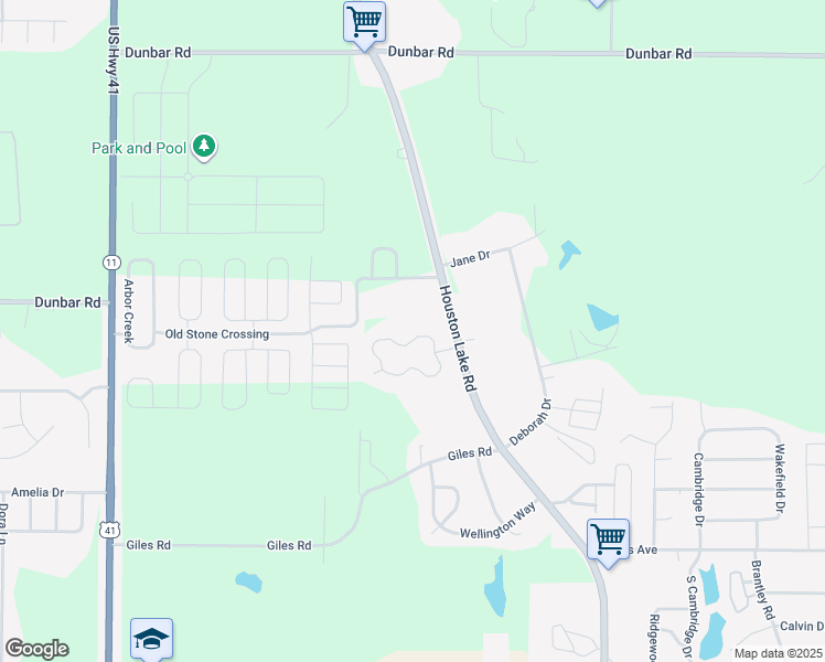 map of restaurants, bars, coffee shops, grocery stores, and more near 112 Sunnymeade Drive in Warner Robins