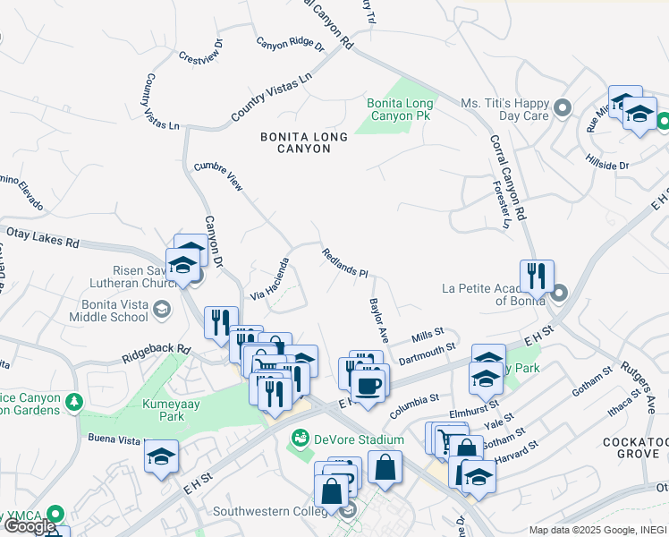 map of restaurants, bars, coffee shops, grocery stores, and more near 1591 Drake Court in Bonita