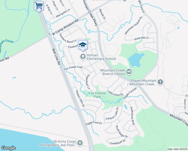 map of restaurants, bars, coffee shops, grocery stores, and more near 8411 Wine Cup Ridge Drive in Dallas