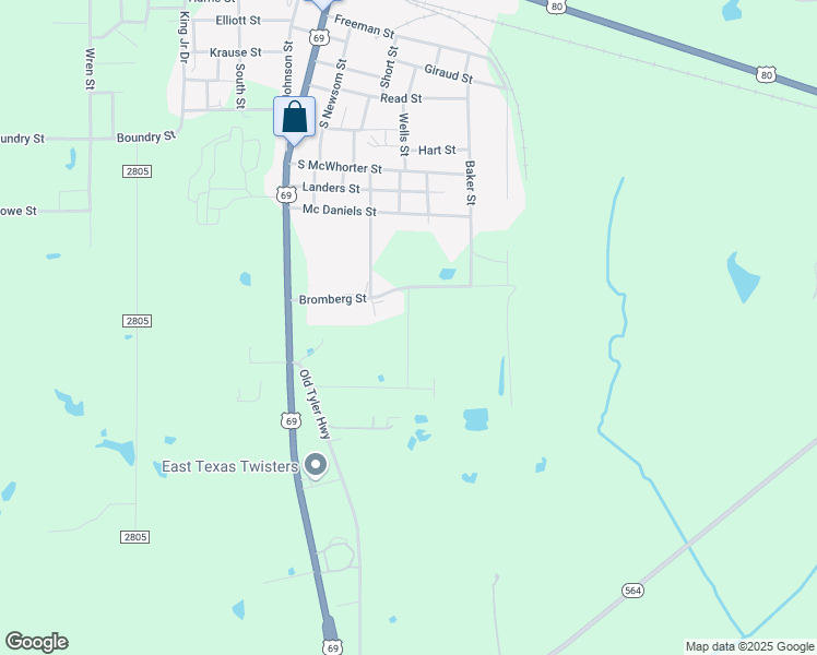 map of restaurants, bars, coffee shops, grocery stores, and more near 199 Park Central Road in Mineola