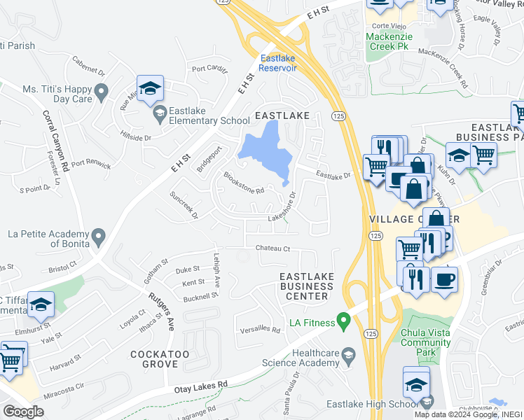map of restaurants, bars, coffee shops, grocery stores, and more near in Chula Vista