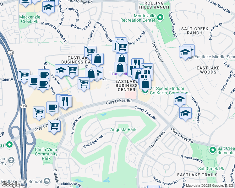 map of restaurants, bars, coffee shops, grocery stores, and more near 2434 Fenton Street in Chula Vista