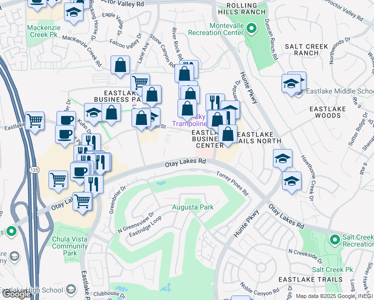 map of restaurants, bars, coffee shops, grocery stores, and more near 2434 Fenton Street in Chula Vista
