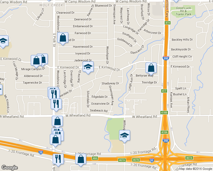 map of restaurants, bars, coffee shops, grocery stores, and more near 621 Shadyway Drive in Dallas