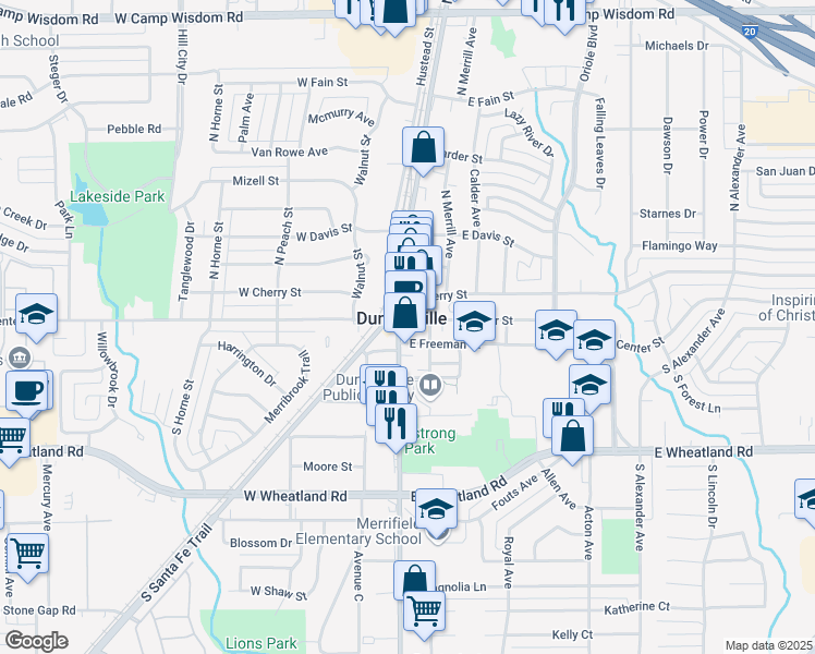 map of restaurants, bars, coffee shops, grocery stores, and more near 100 South Main Street in Duncanville