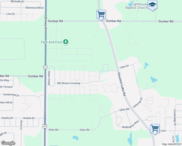 map of restaurants, bars, coffee shops, grocery stores, and more near Old Stone Crossing in Byron