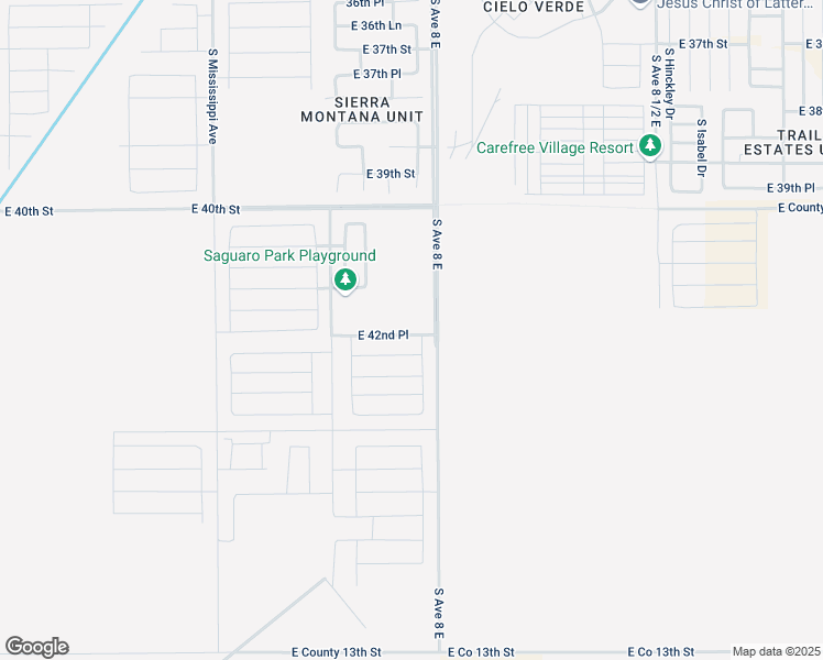 map of restaurants, bars, coffee shops, grocery stores, and more near 7960 East 42nd Place in Yuma