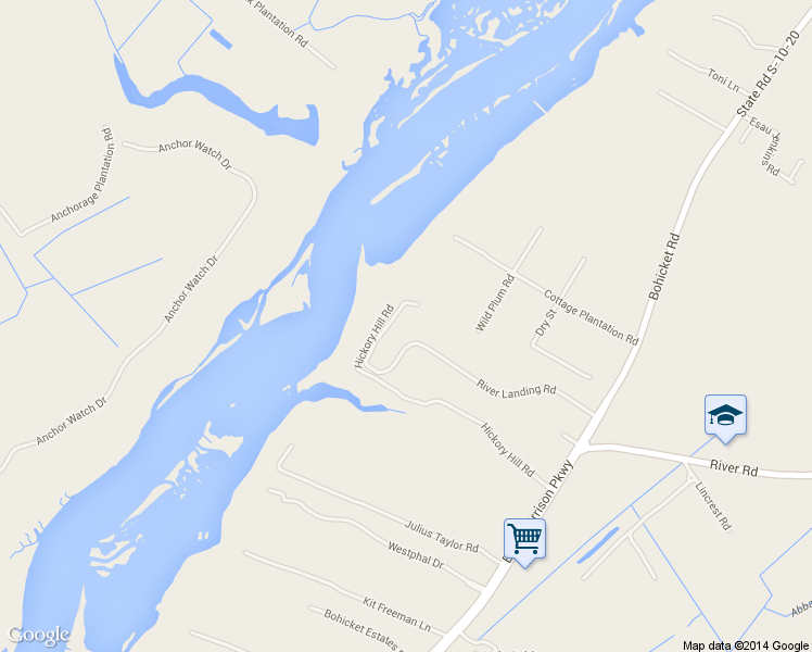 map of restaurants, bars, coffee shops, grocery stores, and more near 3344 River Landing Road in Johns Island