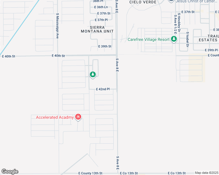 map of restaurants, bars, coffee shops, grocery stores, and more near 7948 East 42nd Place in Yuma