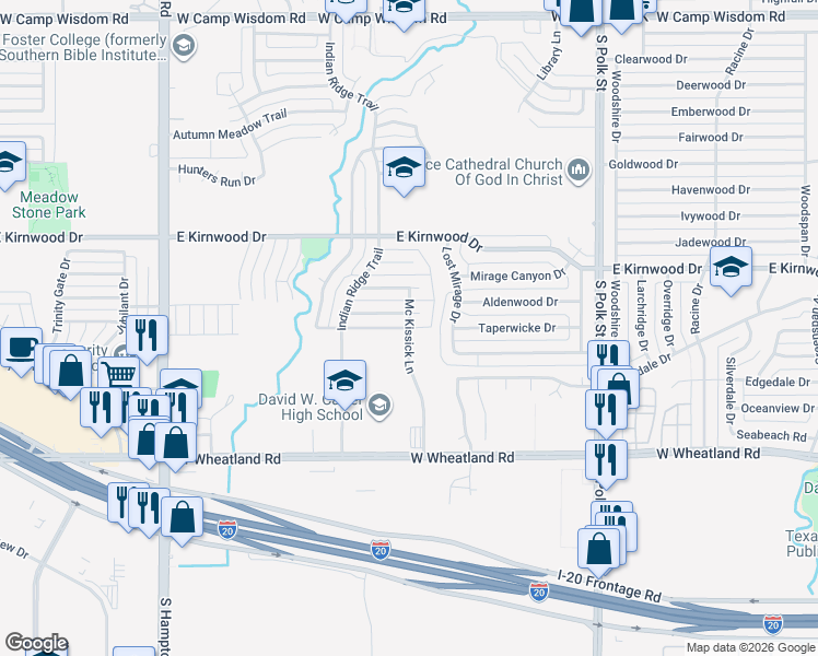 map of restaurants, bars, coffee shops, grocery stores, and more near 7899 Mc Kissick Ln in Dallas