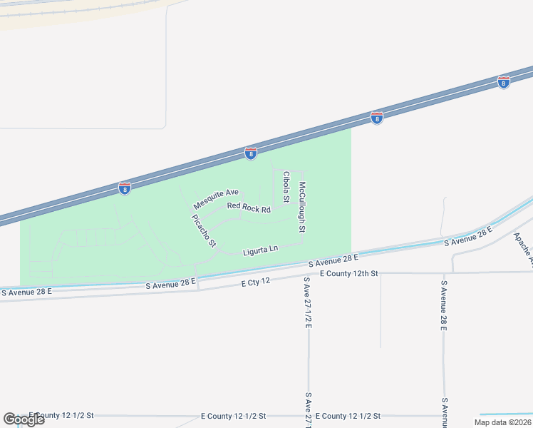 map of restaurants, bars, coffee shops, grocery stores, and more near 27357 Red Rock Road in Wellton