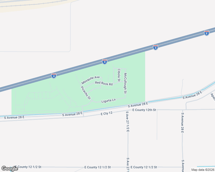 map of restaurants, bars, coffee shops, grocery stores, and more near 27317 Red Rock Road in Wellton