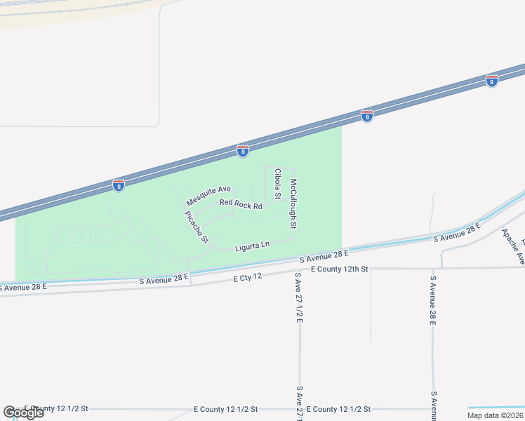 map of restaurants, bars, coffee shops, grocery stores, and more near 27357 Red Rock Road in Wellton