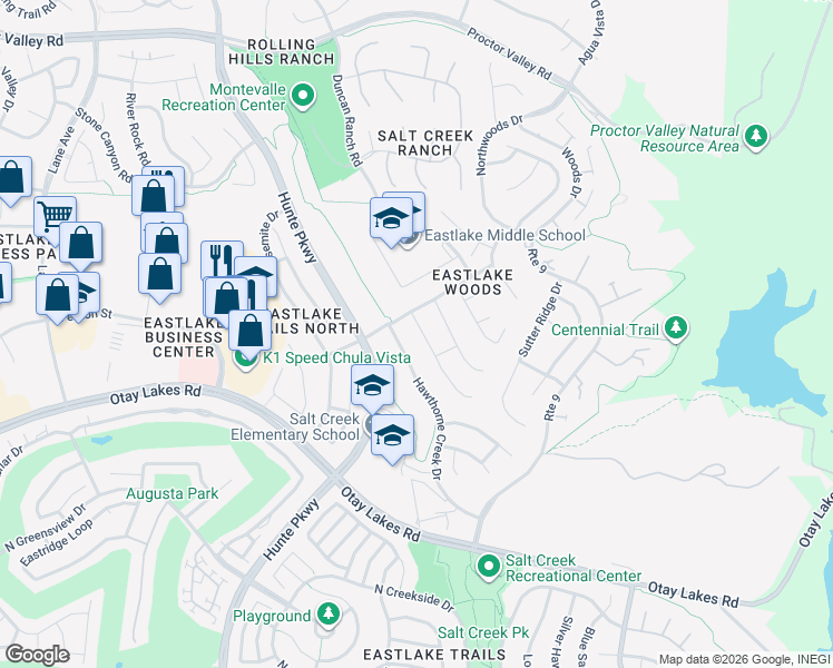 map of restaurants, bars, coffee shops, grocery stores, and more near 996 Mountain Ash Avenue in Chula Vista