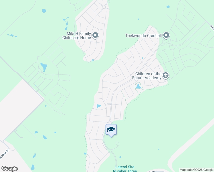 map of restaurants, bars, coffee shops, grocery stores, and more near 2246 Nightgrove Circle in Crandall