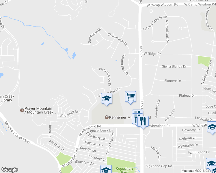 map of restaurants, bars, coffee shops, grocery stores, and more near 8641 Vista Grande Drive in Dallas