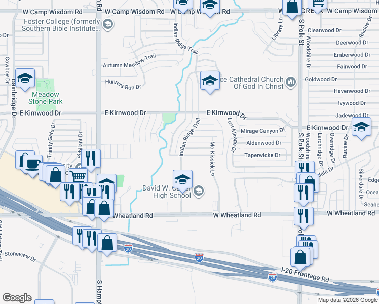 map of restaurants, bars, coffee shops, grocery stores, and more near 1906 Dolores Way in Dallas