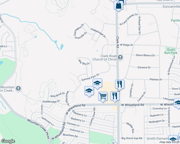 map of restaurants, bars, coffee shops, grocery stores, and more near 8641 Vista Grande Drive in Dallas