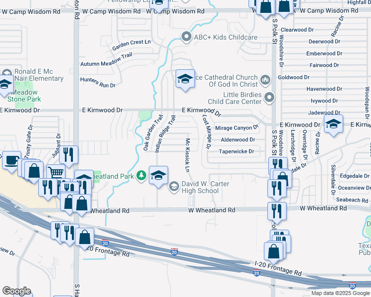 map of restaurants, bars, coffee shops, grocery stores, and more near 1806 Dolores Way in Dallas