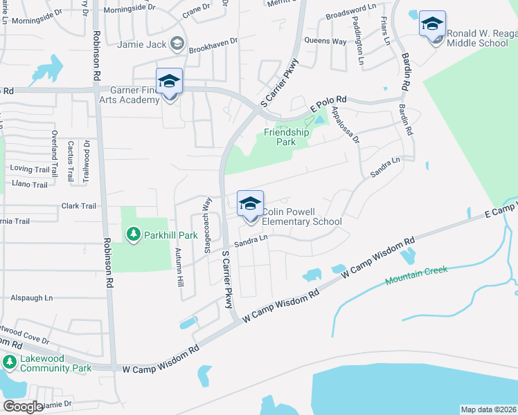 map of restaurants, bars, coffee shops, grocery stores, and more near 4925 South Carrier Parkway in Grand Prairie