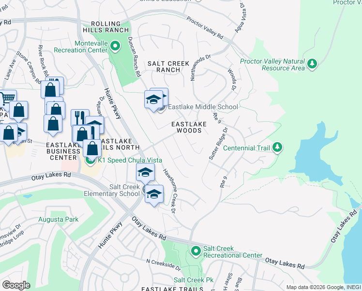 map of restaurants, bars, coffee shops, grocery stores, and more near 1001 White Alder Avenue in Chula Vista