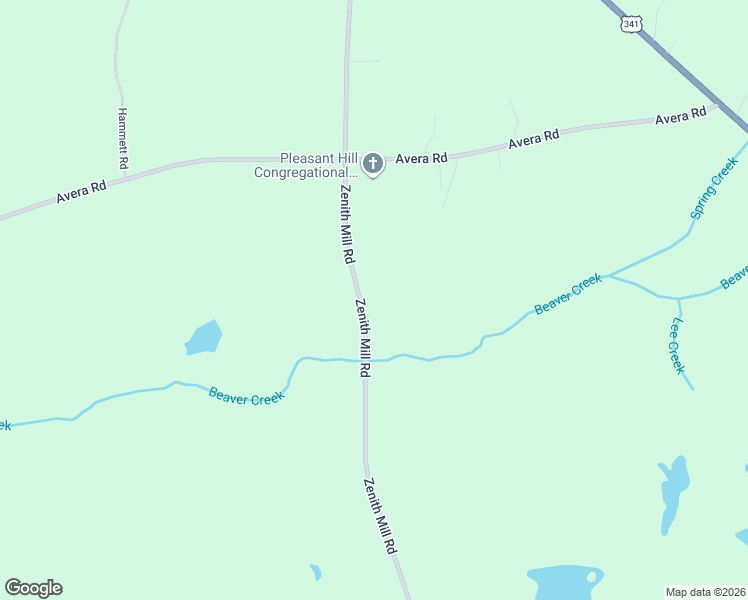 map of restaurants, bars, coffee shops, grocery stores, and more near 2450 Zenith Mill Road in Roberta