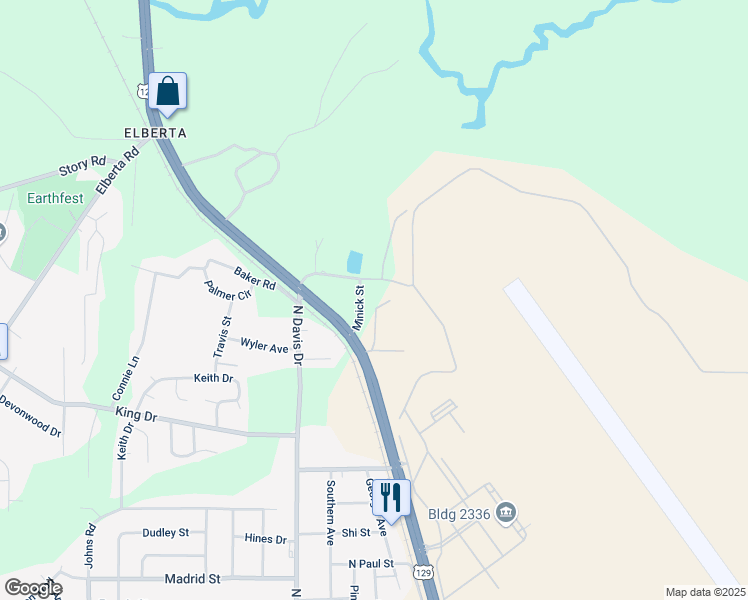 map of restaurants, bars, coffee shops, grocery stores, and more near 110 Minick St in Warner Robins