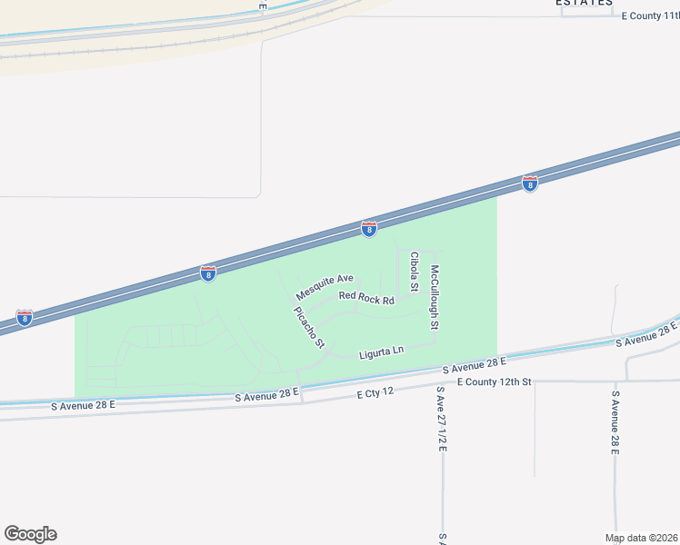 map of restaurants, bars, coffee shops, grocery stores, and more near 27258 Mesquite Avenue in Wellton