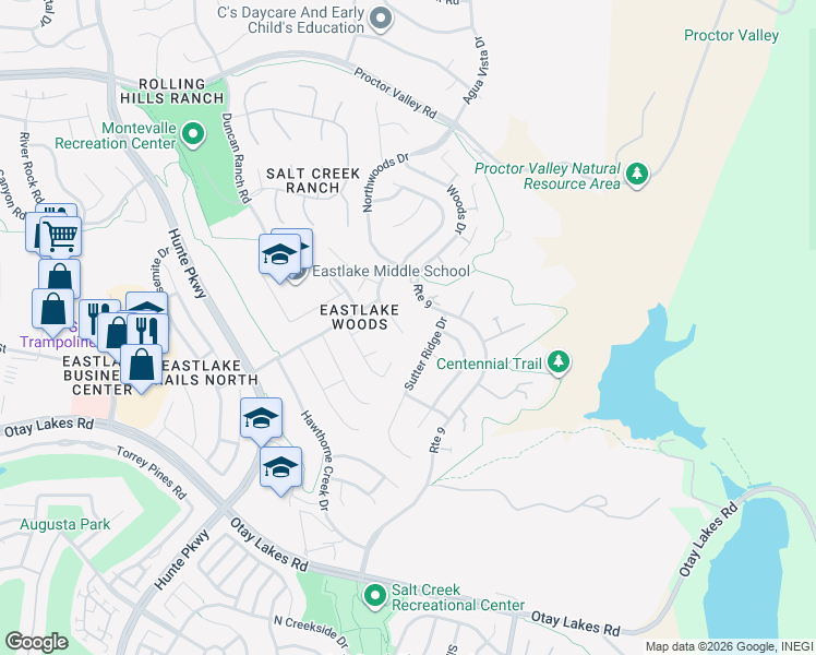 map of restaurants, bars, coffee shops, grocery stores, and more near 2863 Gate 7 Place in Chula Vista