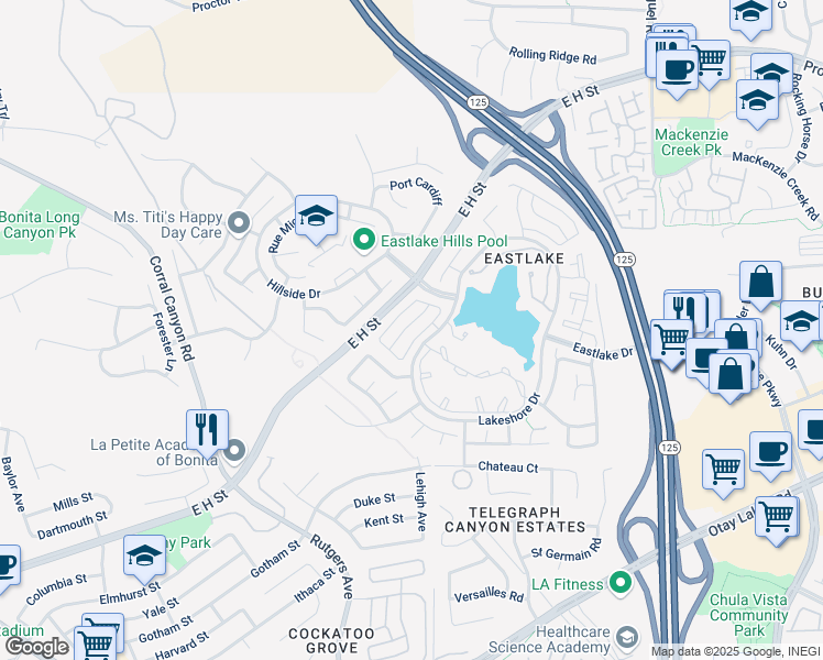 map of restaurants, bars, coffee shops, grocery stores, and more near 2010 Bridgeport in Chula Vista