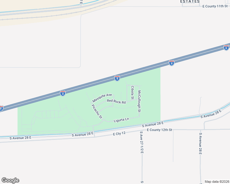 map of restaurants, bars, coffee shops, grocery stores, and more near 27308 Mesquite Avenue in Wellton