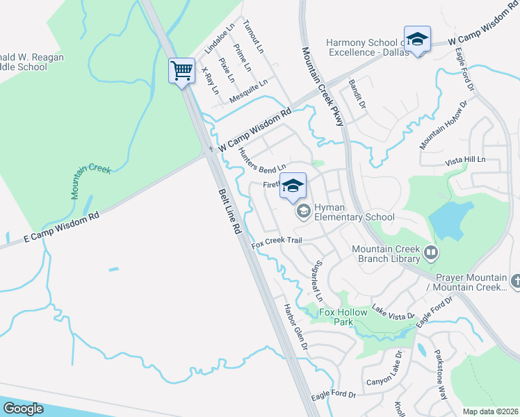 map of restaurants, bars, coffee shops, grocery stores, and more near 5752 Goldfinch Way in Dallas