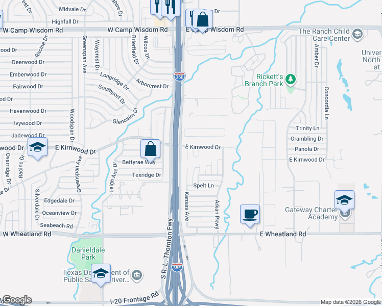 map of restaurants, bars, coffee shops, grocery stores, and more near 3 Ike Avenue in Dallas