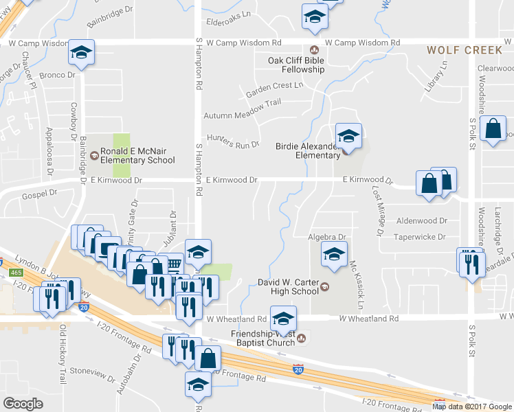 map of restaurants, bars, coffee shops, grocery stores, and more near 7758 Los Gatos Dr in Dallas