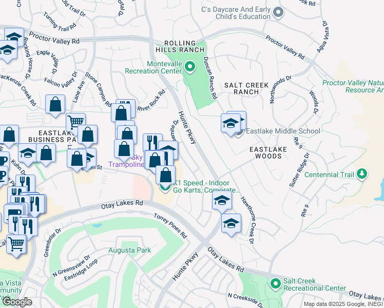 map of restaurants, bars, coffee shops, grocery stores, and more near 921 Bryce Canyon Avenue in Chula Vista