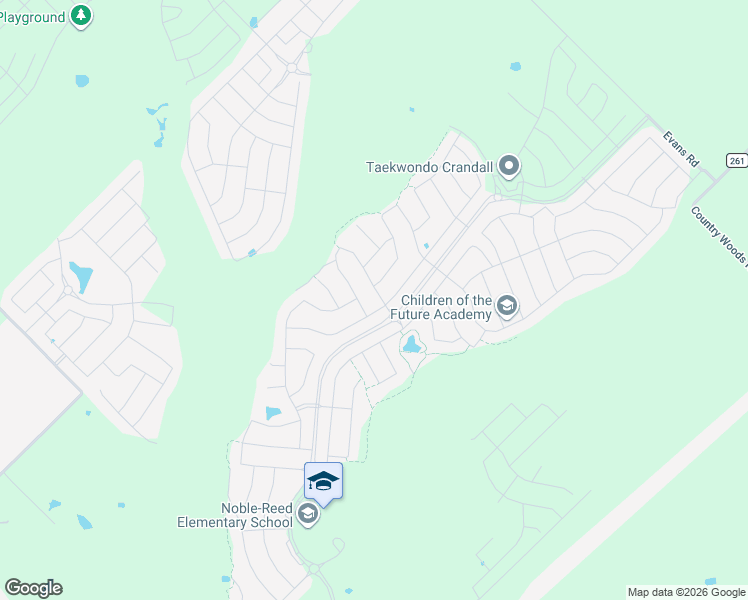 map of restaurants, bars, coffee shops, grocery stores, and more near 2905 Mourning Dove Trail in Crandall