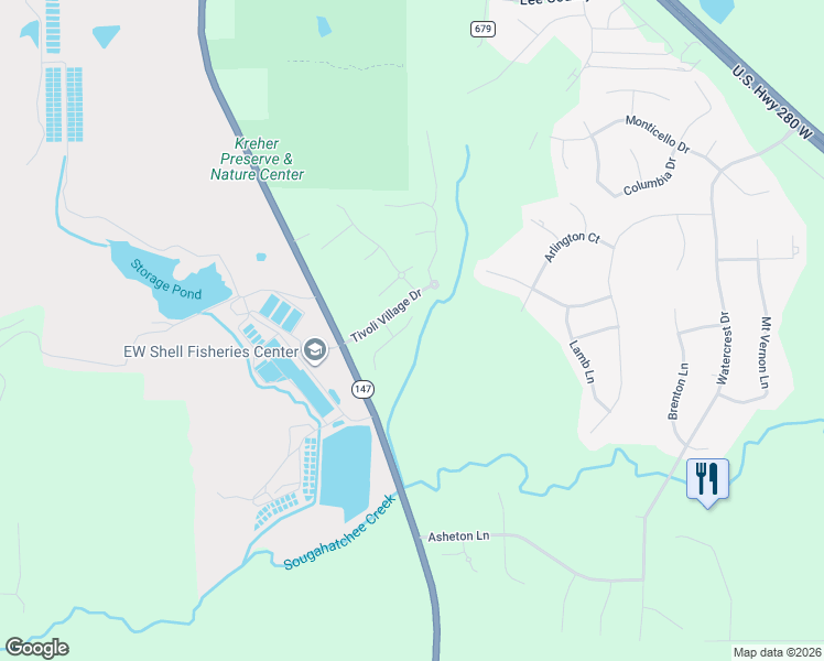 map of restaurants, bars, coffee shops, grocery stores, and more near 173 Grazia Way in Auburn