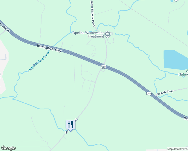 map of restaurants, bars, coffee shops, grocery stores, and more near Shelton Mill Road in Auburn