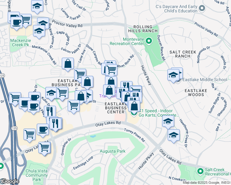 map of restaurants, bars, coffee shops, grocery stores, and more near 861 Harold Place in Chula Vista