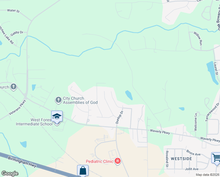 map of restaurants, bars, coffee shops, grocery stores, and more near 709 Rustic Street in Opelika